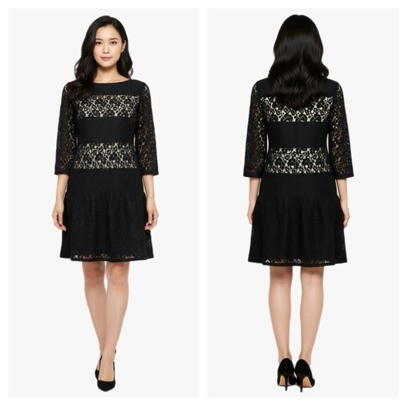 Ann Taylor Dresses & Skirts - Ann Taylor Crochet Knit Lace Drop Waist Dress